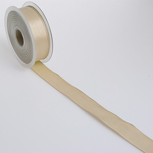 Taftband mit Drahtkante - beige - 25 mm Breite auf 25 m Rolle - 4225 344 Taftband mit Drahtkante - beige - 25 mm Breite auf 25 m Rolle - 4225 344 von Deko und Band