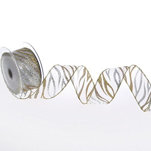 Weihnachtsband mit Wellenmuster - Gold - 40mm - 10m - 90153 20 von Deko und Band