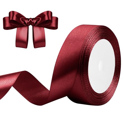 Geschenkband Burgunder 25mm x 23m Satinband Weinrot Schleifenband Geschenkband Satinbänder für Geschenkverpackungen, Basteln, DIY, Nähen, Brautparty-Dekoration, Christbaumschmuck Geschenkband Burgunder 25mm x 23m Satinband Weinrot Schleifenband Geschenkband Satinbänder für Geschenkverpackungen, Basteln, DIY, Nähen, Brautparty-Dekoration, Christbaumschmuck von DekoBander