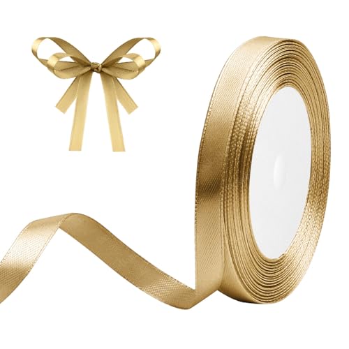 Geschenkband Champagner Gold 10mm x 23m Satinband Champagner Gold Schleifenband Geschenkband Satinbänder für Geschenkverpackungen, Basteln, DIY, Nähen, Brautparty-Dekoration, Christbaumschmuck Geschenkband Champagner Gold 10mm x 23m Satinband Champagner Gold Schleifenband Geschenkband Satinbänder für Geschenkverpackungen, Basteln, DIY, Nähen, Brautparty-Dekoration, Christbaumschmuck von DekoBander