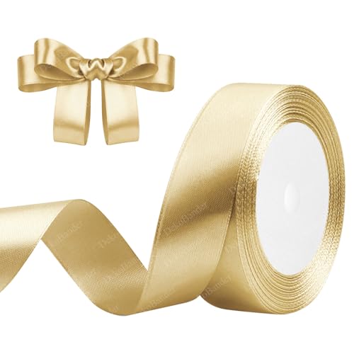 Geschenkband Gold 25mm x 23m Satinband Gold Schleifenband Geschenkband Satinbänder für Geschenkverpackungen, Basteln, DIY, Nähen, Brautparty-Dekoration, Christbaumschmuck Geschenkband Gold 25mm x 23m Satinband Gold Schleifenband Geschenkband Satinbänder für Geschenkverpackungen, Basteln, DIY, Nähen, Brautparty-Dekoration, Christbaumschmuck von DekoBander