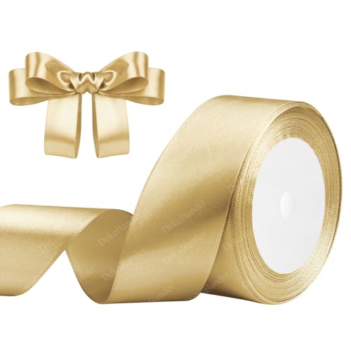 Geschenkband Gold 40mm x 23m Satinband Gold Schleifenband Geschenkband Satinbänder für Geschenkverpackungen, Basteln, DIY, Nähen, Brautparty-Dekoration, Christbaumschmuck Geschenkband Gold 40mm x 23m Satinband Gold Schleifenband Geschenkband Satinbänder für Geschenkverpackungen, Basteln, DIY, Nähen, Brautparty-Dekoration, Christbaumschmuck von DekoBander