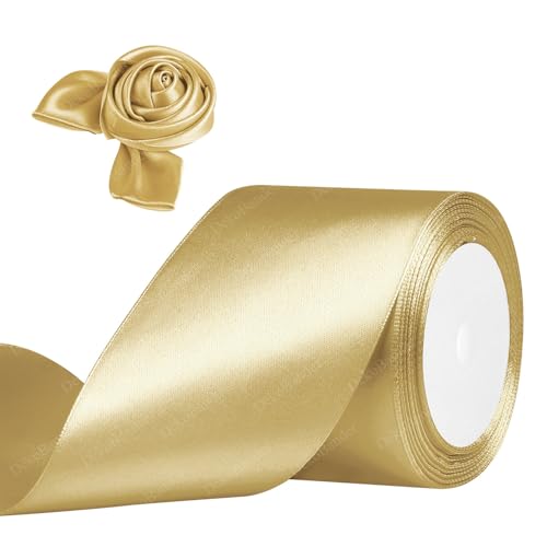 Geschenkband Gold 75mm x 23m Satinband Gold Schleifenband Geschenkband Satinbänder für Geschenkverpackungen, Basteln, DIY, Nähen, Brautparty-Dekoration, Christbaumschmuck Geschenkband Gold 75mm x 23m Satinband Gold Schleifenband Geschenkband Satinbänder für Geschenkverpackungen, Basteln, DIY, Nähen, Brautparty-Dekoration, Christbaumschmuck von DekoBander