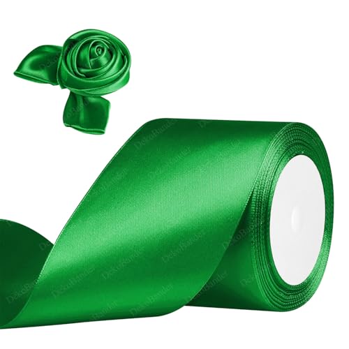 Geschenkband Grün 75mm x 23m Satinband Grün Schleifenband Geschenkband Satinbänder für Geschenkverpackungen, Basteln, DIY, Nähen, Brautparty-Dekoration, Christbaumschmuck Geschenkband Grün 75mm x 23m Satinband Grün Schleifenband Geschenkband Satinbänder für Geschenkverpackungen, Basteln, DIY, Nähen, Brautparty-Dekoration, Christbaumschmuck von DekoBander