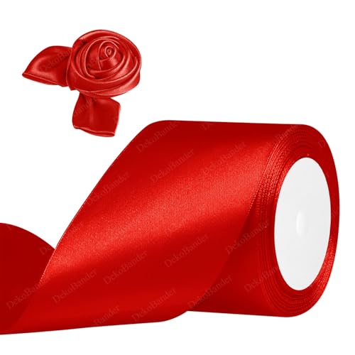 Geschenkband Rot 75mm x 23m Satinband Rot Schleifenband Rot Geschenkband Satinbänder für Geschenkverpackungen, Basteln, DIY, Nähen, Brautparty-Dekoration, Christbaumschmuck Geschenkband Rot 75mm x 23m Satinband Rot Schleifenband Rot Geschenkband Satinbänder für Geschenkverpackungen, Basteln, DIY, Nähen, Brautparty-Dekoration, Christbaumschmuck von DekoBander