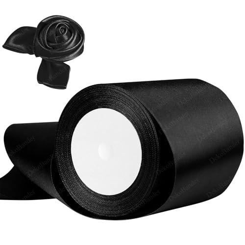 Geschenkband Schwarz 100mm x 23m Satinband Schwarz Schleifenband Geschenkband Satinbänder für Geschenkverpackungen, Basteln, DIY, Nähen, Brautparty-Dekoration, Christbaumschmuck Geschenkband Schwarz 100mm x 23m Satinband Schwarz Schleifenband Geschenkband Satinbänder für Geschenkverpackungen, Basteln, DIY, Nähen, Brautparty-Dekoration, Christbaumschmuck von DekoBander