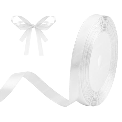 Geschenkband Weiß 10mm x 23m Satinband Weiss Schleifenband Geschenkband Satinbänder für Geschenkverpackungen, Basteln, DIY, Nähen, Brautparty-Dekoration, Christbaumschmuck Geschenkband Weiß 10mm x 23m Satinband Weiss Schleifenband Geschenkband Satinbänder für Geschenkverpackungen, Basteln, DIY, Nähen, Brautparty-Dekoration, Christbaumschmuck von DekoBander