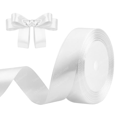 Geschenkband Weiß 25mm x 23m Satinband Weiss Schleifenband Geschenkband Satinbänder für Geschenkverpackungen, Basteln, DIY, Nähen, Brautparty-Dekoration, Christbaumschmuck Geschenkband Weiß 25mm x 23m Satinband Weiss Schleifenband Geschenkband Satinbänder für Geschenkverpackungen, Basteln, DIY, Nähen, Brautparty-Dekoration, Christbaumschmuck von DekoBander