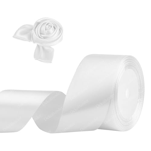 Geschenkband Weiß 50mm x 23m Satinband Weiss Schleifenband Geschenkband Satinbänder für Geschenkverpackungen, Basteln, DIY, Nähen, Brautparty-Dekoration, Christbaumschmuck Geschenkband Weiß 50mm x 23m Satinband Weiss Schleifenband Geschenkband Satinbänder für Geschenkverpackungen, Basteln, DIY, Nähen, Brautparty-Dekoration, Christbaumschmuck von DekoBander