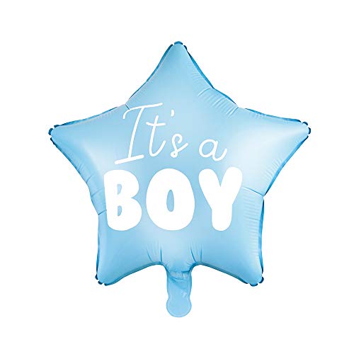 1 Stück It's a Boy Folienballon Stern in Hellblau 48 cm Baby Shower Deko von DekoHaus