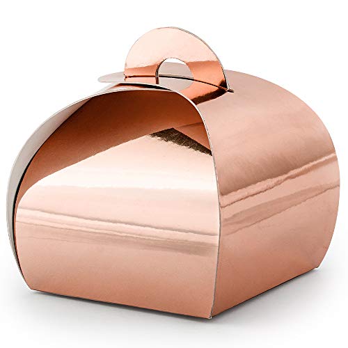10 Stück Geschenkboxen aus Papier in metallisches Roségold Schachtel Tischdeko von DekoHaus