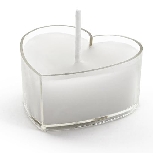 10 Stück Matte Kerzen Herzen in Weiß 4 cm 10 Stück Matte Kerzen Herzen in Weiß 4 cm von DekoHaus