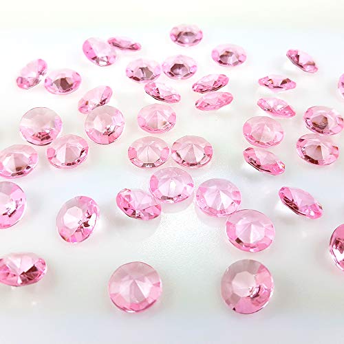100 Stück Dekodiamanten 12 mm Dekosteine Streudeko Tischdeko (Rosa) von DekoHaus