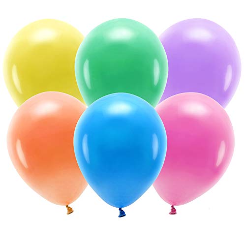 100 Stück ECO-Luftballons Pastell in Farbmischung 30cm Partyzubehör von DekoHaus