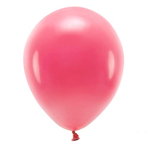 100 Stück ECO-Luftballons Pastell in Hellrot 30cm Partyzubehör von DekoHaus