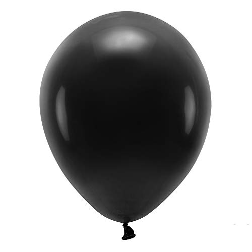 100 Stück ECO-Luftballons Pastell in Schwarz 30cm Partyzubehör von DekoHaus