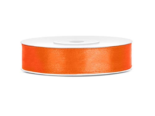 25 m x 12 mm Rolle Satinband Geschenkband Schleifenband Dekoband Satin Band (Orange) von DekoHaus