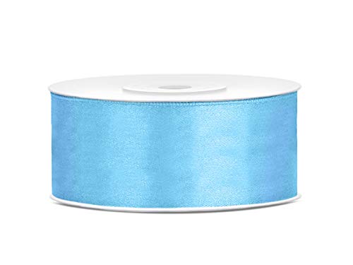 25mm x 25m Rolle Satinband Geschenkband Schleifenband Dekoband Satin Band (Hellblau) von DekoHaus