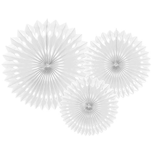 3 Stück Dekorative Rosetten aus Seidenpapier in Weiß 20-30cm 3 Stück Dekorative Rosetten aus Seidenpapier in Weiß 20-30cm von DekoHaus