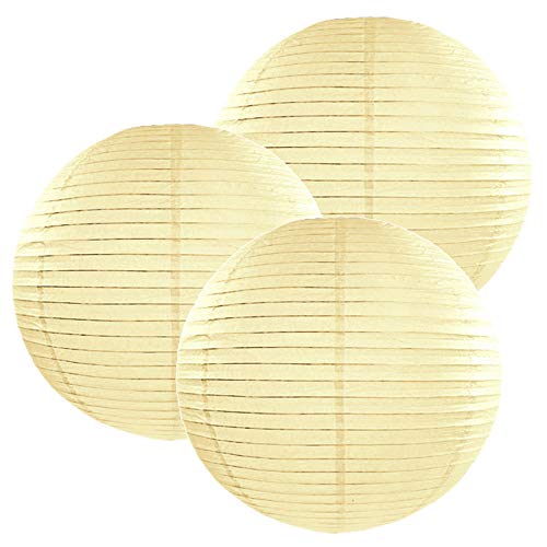 3 Stück Papierlaterne in Creme 20cm Gartendeko 3 Stück Papierlaterne in Creme 20cm Gartendeko von DekoHaus