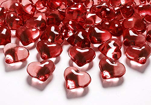 30 Stück Deko-Herzen 21mm Dekosteine Streudeko Tischdeko (Rot-Herzen) von DekoHaus
