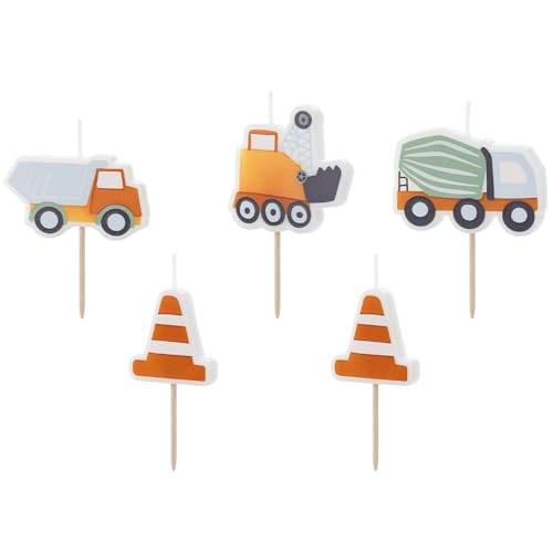 5 Stück Geburtstagskerzen Straßenarbeiten 3-4,5 cm 5 Stück Geburtstagskerzen Straßenarbeiten 3-4,5 cm von DekoHaus