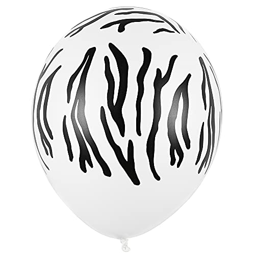 50 Stück Luftballons mit Aufdruck Zebrastreifen 30cm Partyzubehör von DekoHaus
