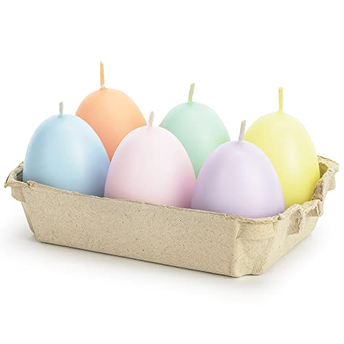 6 Stück Kerzen Eier Farbmischung 7cm Osterdekoration von DekoHaus