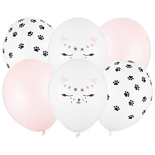 6 Stück Luftballons Set Katze 30cm Partyzubehör von DekoHaus