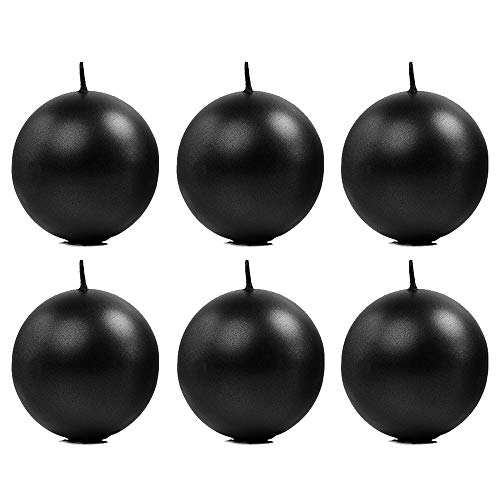 6 Stück Metallische Runde Kerzen in Schwarz 8cm Kugelkerzen Deko 6 Stück Metallische Runde Kerzen in Schwarz 8cm Kugelkerzen Deko von DekoHaus