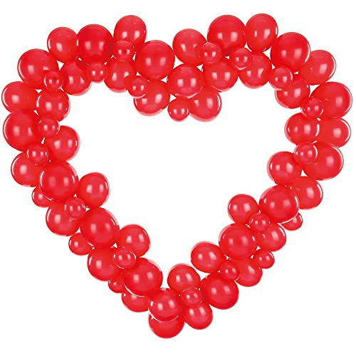 Ballongirlande mit Gestell Herz in Rot 160cm Partyballons von DekoHaus