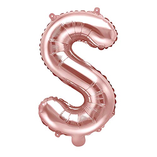 Folienballon Buchstabe S in Roségold Höhe 35cm Partyzubehör von DekoHaus