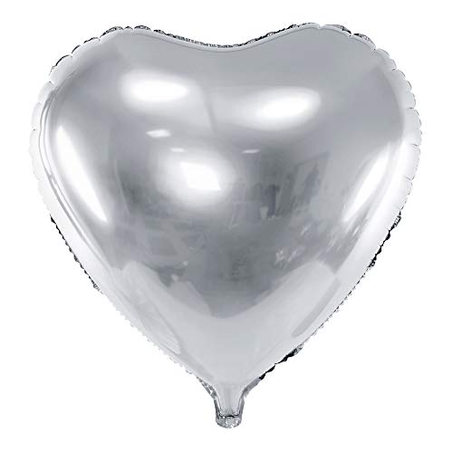 DekoHaus Folienballon Herz (45 cm, Silber) von DekoHaus