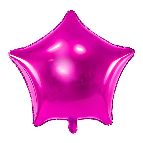 Folienballon Stern, Größe 48 cm, mit selbstschließendem Ventil (Dunkelrosa) von DekoHaus
