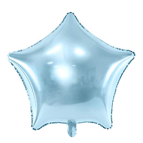 Folienballon Stern, Größe 48 cm, mit selbstschließendem Ventil (Hellblau) von DekoHaus