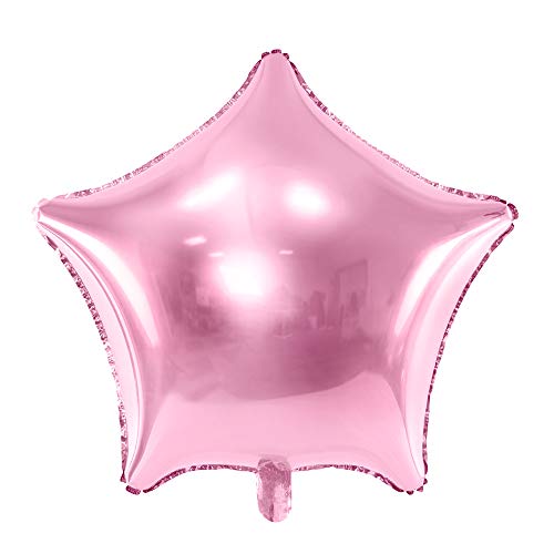 Folienballon Stern, Größe 48 cm, mit selbstschließendem Ventil (Rosa) von DekoHaus