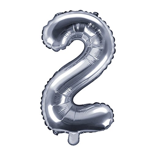 DekoHaus Folienballons Buchstaben/Zahlen Höhe 35 cm Farben: Gold oder Silber (2, Silber) von DekoHaus