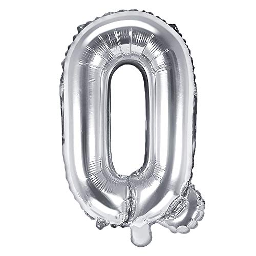Folienballon Buchstabe Q Höhe 35 cm Silber Partyballon von DekoHaus