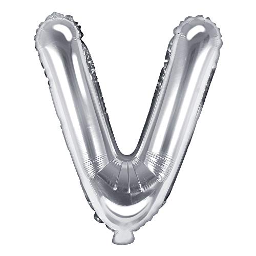 Folienballon Buchstabe V Höhe 35 cm Silber Partyballon von DekoHaus