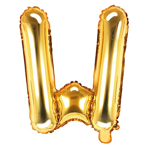 Folienballon Buchstabe W Höhe 35 cm Gold Partyballon von DekoHaus