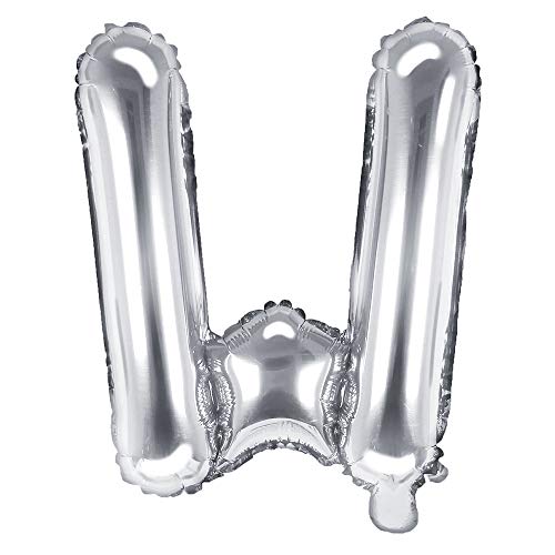 Folienballon Buchstabe W Höhe 35 cm Silber Partyballon von DekoHaus