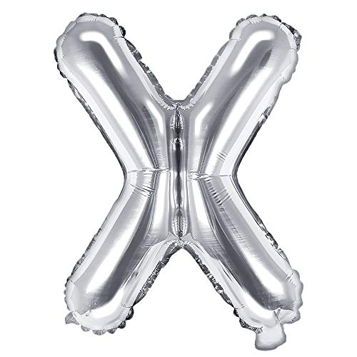 Folienballon Buchstabe X Höhe 35 cm Silber Partyballon von DekoHaus