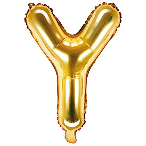 Folienballon Buchstabe Y Höhe 35 cm Gold Partyballon von DekoHaus