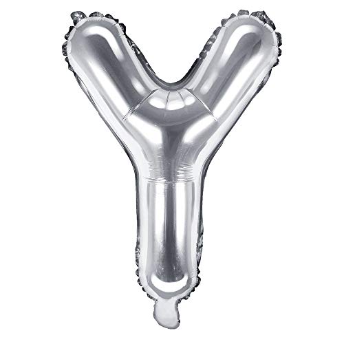 Folienballon Buchstabe Y Höhe 35 cm Silber Partyballon von DekoHaus
