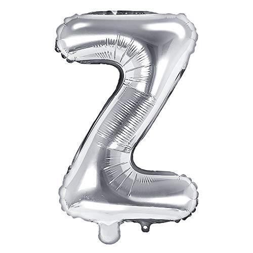 Folienballon Buchstabe Z Höhe 35 cm Silber Partyballon von DekoHaus