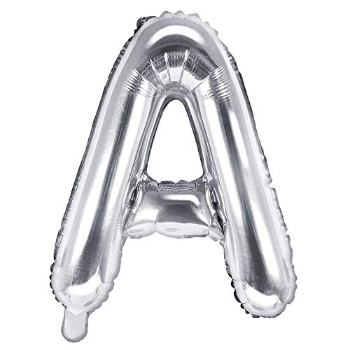 Folienballon Buchstabe A Höhe 35 cm Silber Partyballon von DekoHaus