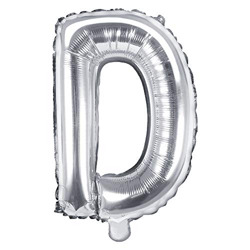 Folienballon Buchstabe D Höhe 35 cm Silber Partyballon von DekoHaus