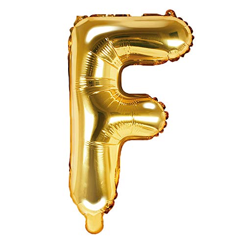 Folienballon Buchstabe F Höhe 35 cm Gold Partyballon von DekoHaus