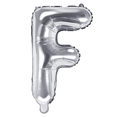 Folienballon Buchstabe F Höhe 35 cm Silber Partyballon von DekoHaus