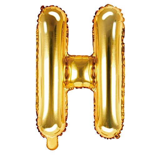 Folienballon Buchstabe H Höhe 35 cm Gold Partyballon von DekoHaus